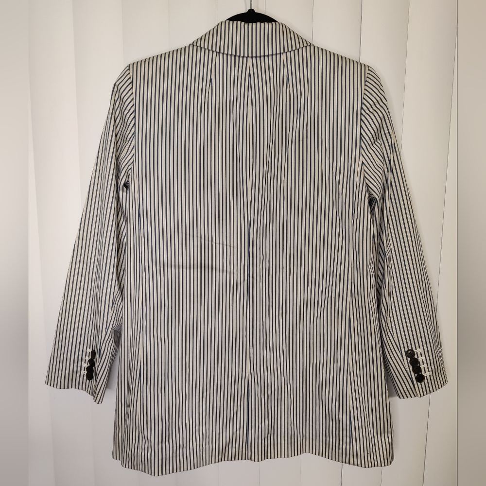 JCrew Blue and White stripe one button Alfie Blazer - Picture 2 of 5